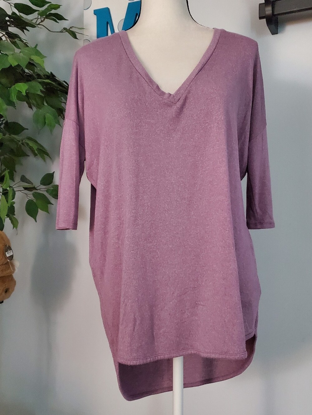 EXPRESS Oversized High Low V-neck Dolman Sleeve M